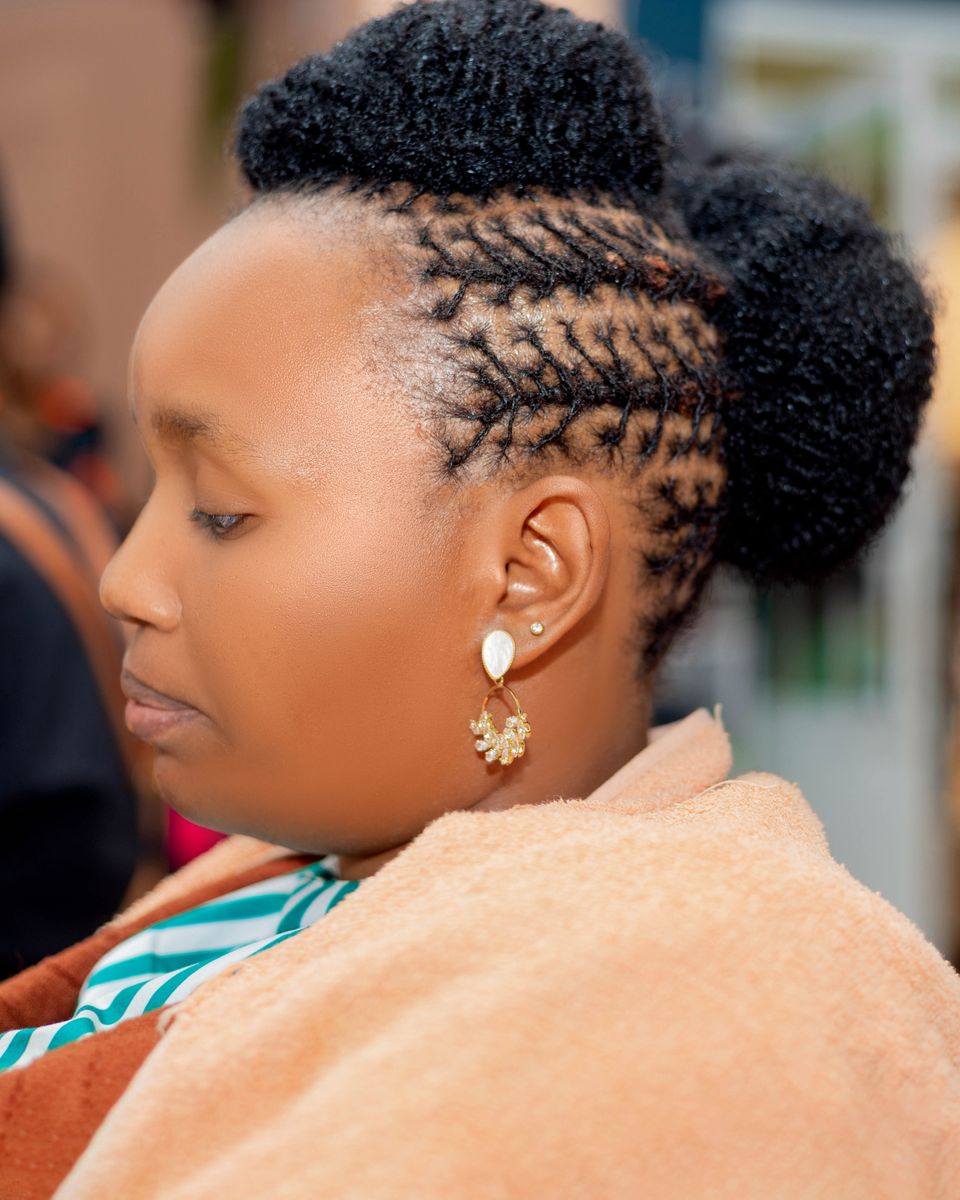 Close-up of sisterlocs hairstyle